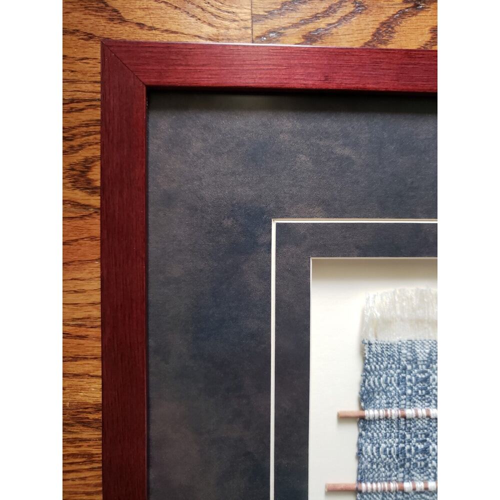 Framed Original Hand Loom Weaving by Jacqui Lubbers Unique Kentucky Art 16"x 17" - Picture 9 of 16